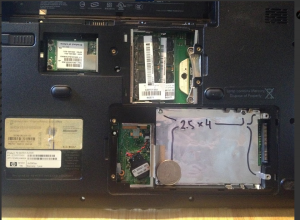 HP dv2500 underside